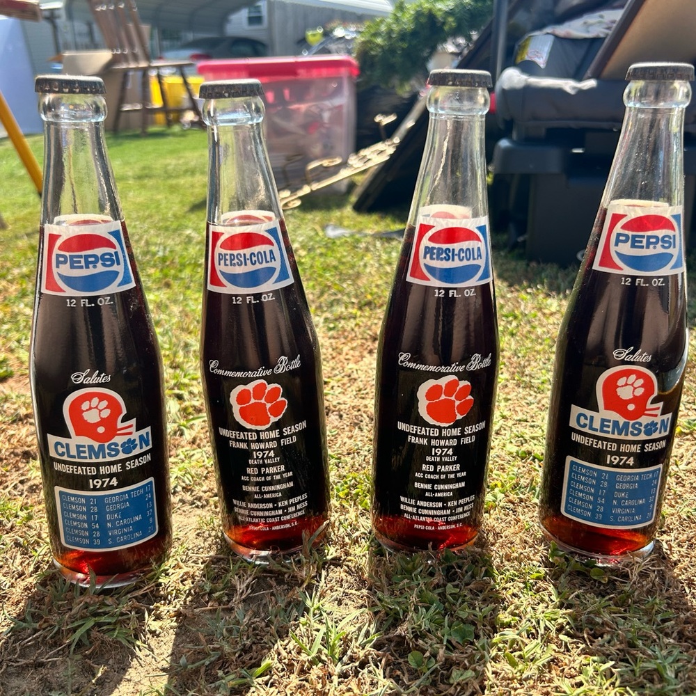 Pepsi 1974 Clemson Commemorative Glass Bottles
